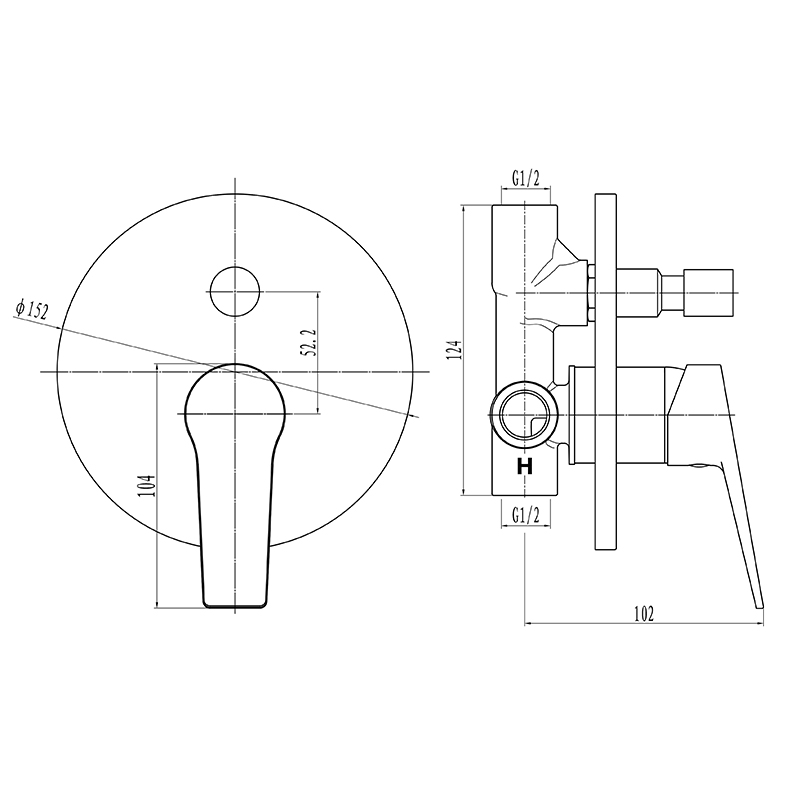 Aspera Concealed Shower / Diverter Mixer Matt Black -Franke | OnTap
