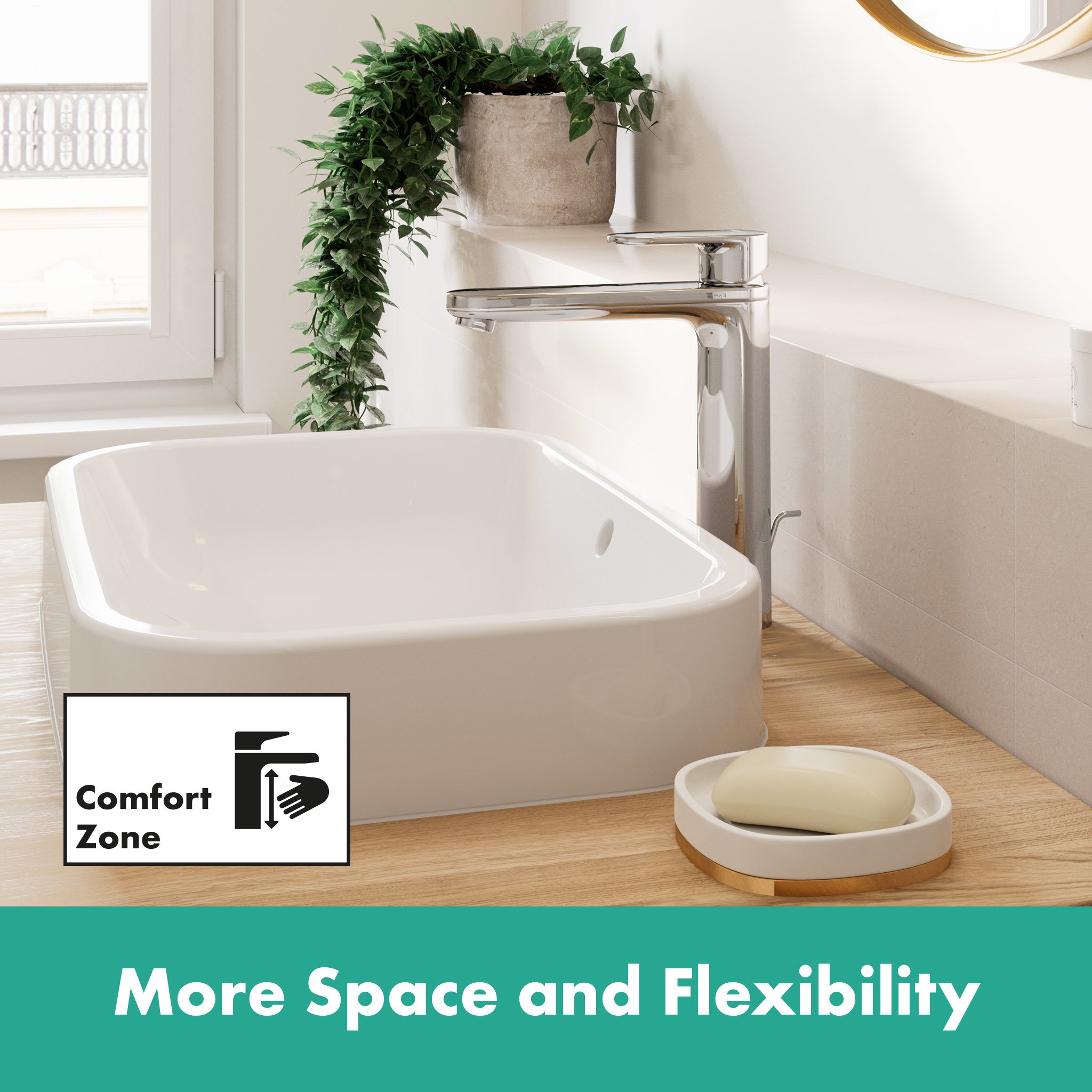 Tap Basin Mixer Extended Hansgrohe Vernis Blend 190 with Isolated