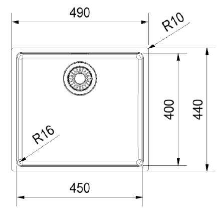 Sink Undermount Stainless Steel Franke Maris MRX 110-45 Single