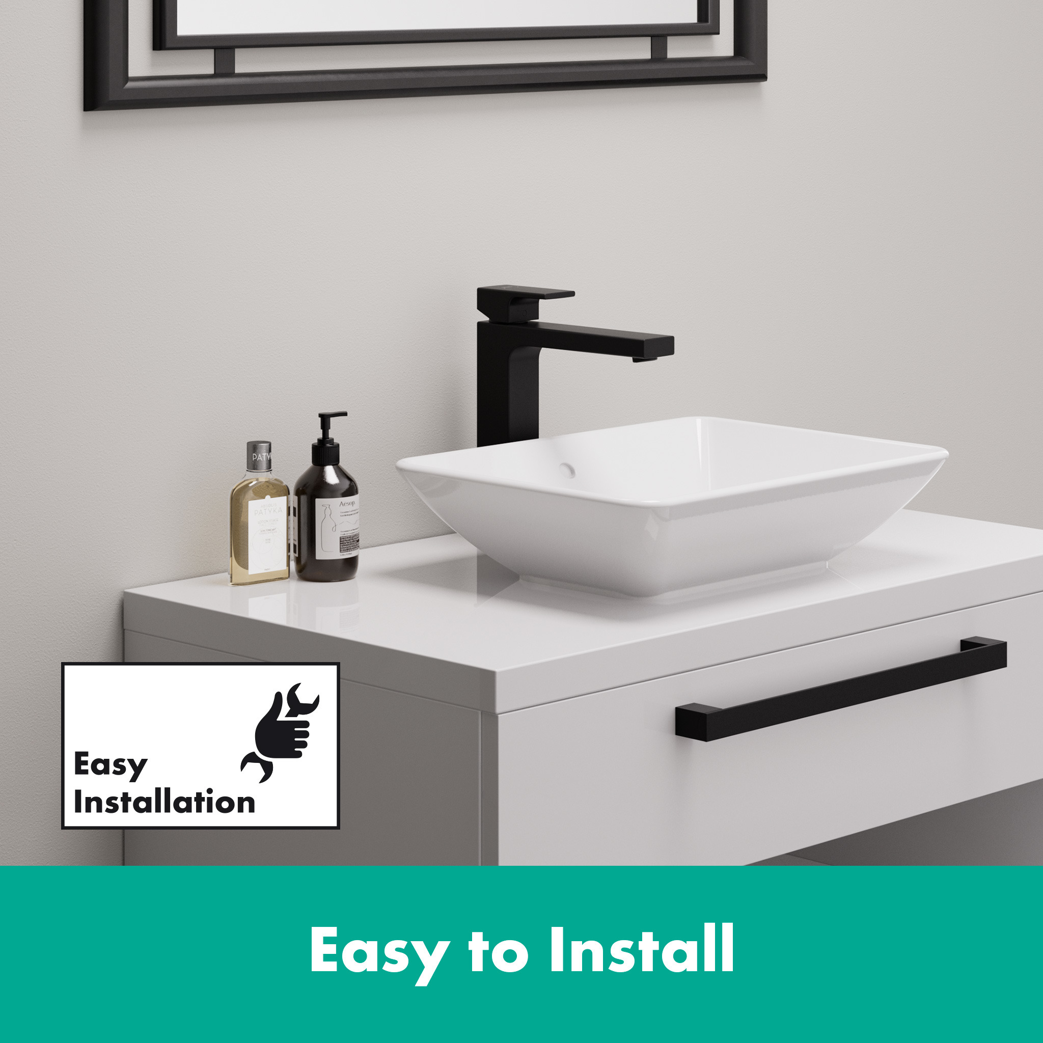 Tap Basin Mixer Extended Hansgrohe Vernis Shape 190 Matt Black