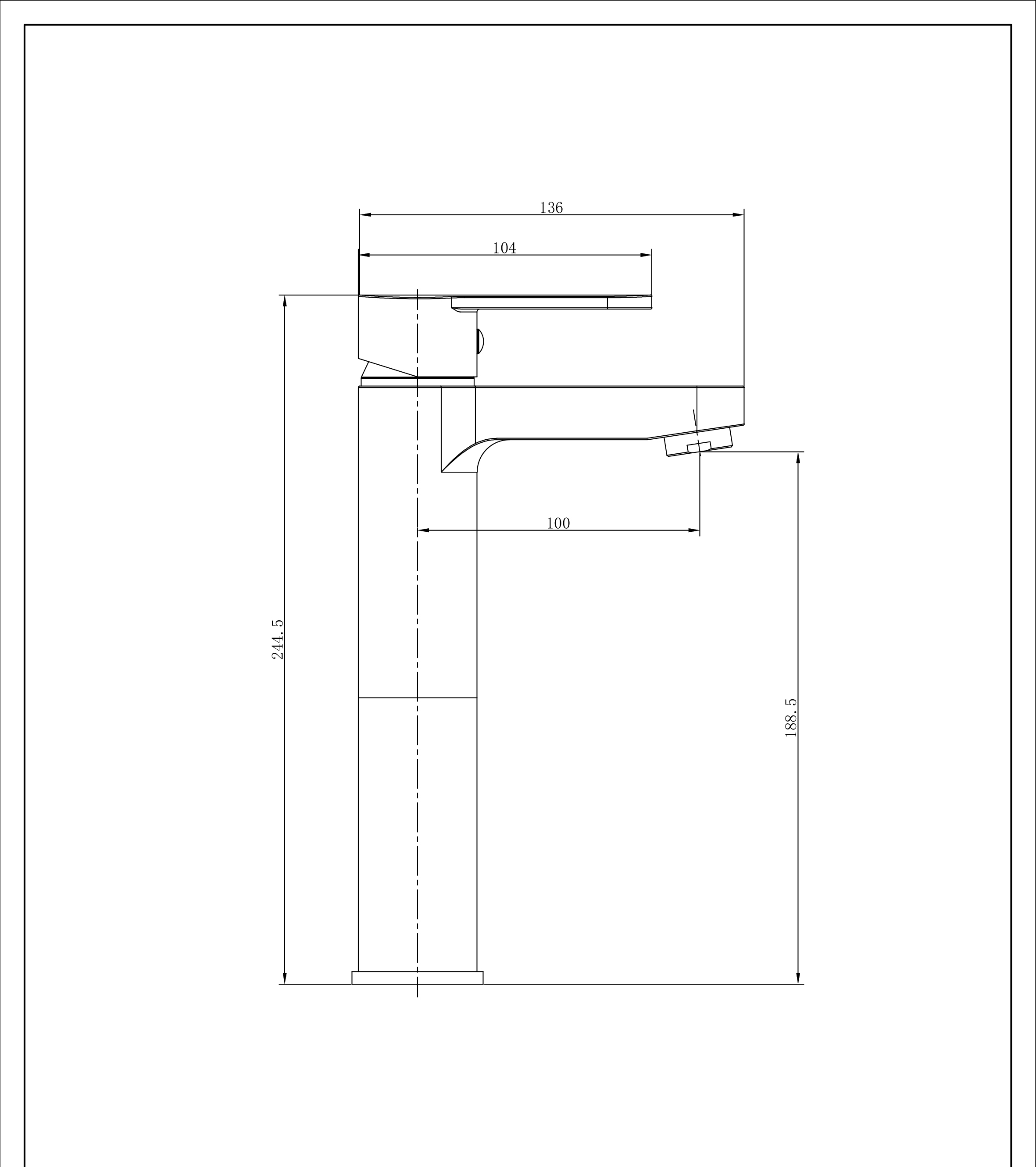 Tap Basin Mixer Extended Icon Aquarius Stainless Steel | Plumb-It