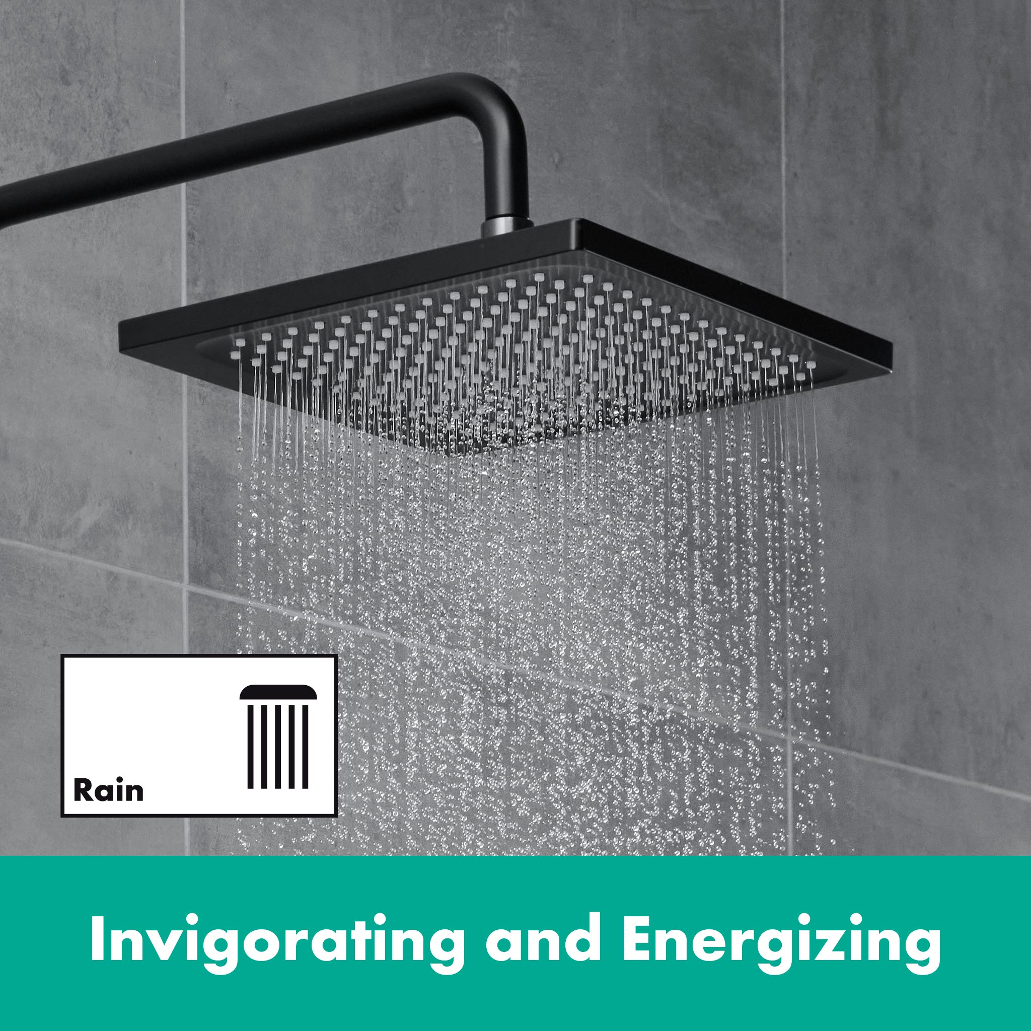Shower Head Hansgrohe Vernis Shape 230 Eco 1 Jet Square Matt Black