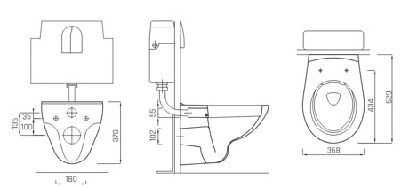 Atlas Geo Rimless LECICO ATLAS GEO WALL HUNG RIMLESS PAN ONLY (BACK INLET) WHITE ...