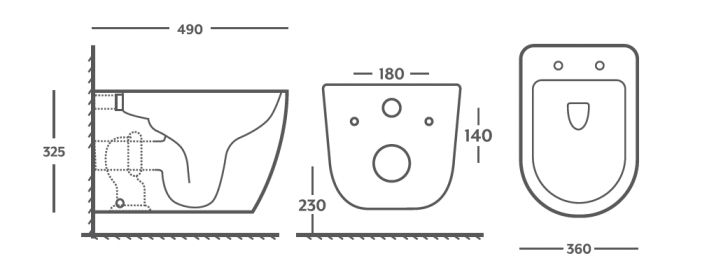 Alvito Rimless Wall Hung Pan with Soft Close Seat White - Gio | OnTap