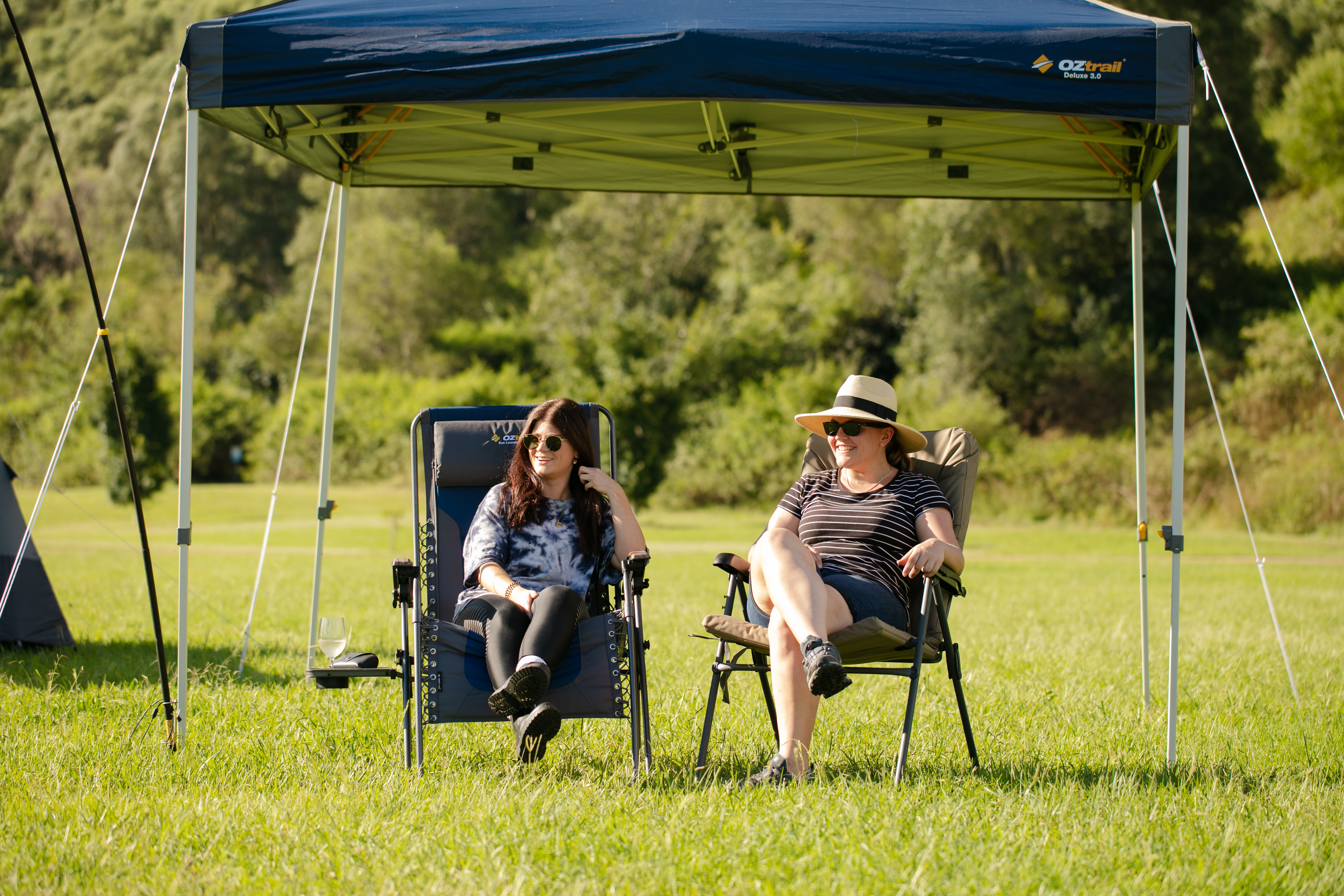 Camping Shelter OZtrail Gazebo 3M X 3M Navy Blue Pegs Guy