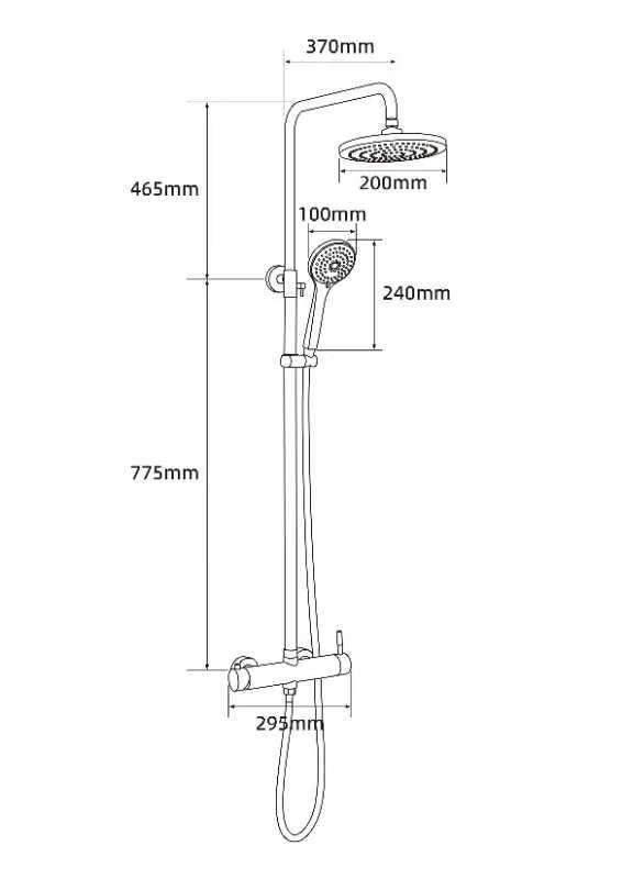 s♡ Shower Column Bijiou Durance Wall Mounted with Single Lever Mixer