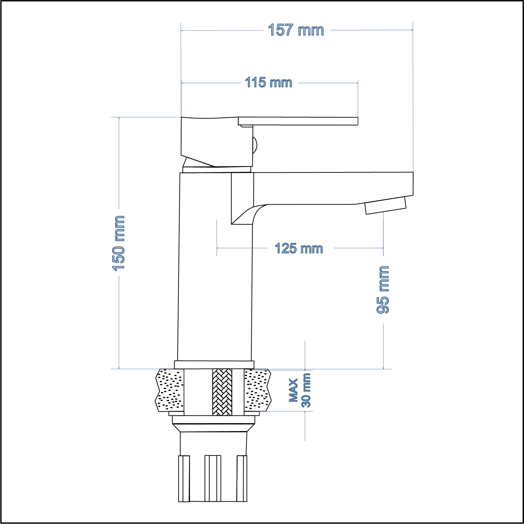 その他 LUNA Tap Basin Mixer Standard Icon LunaLux Black | Plumb-It Online.