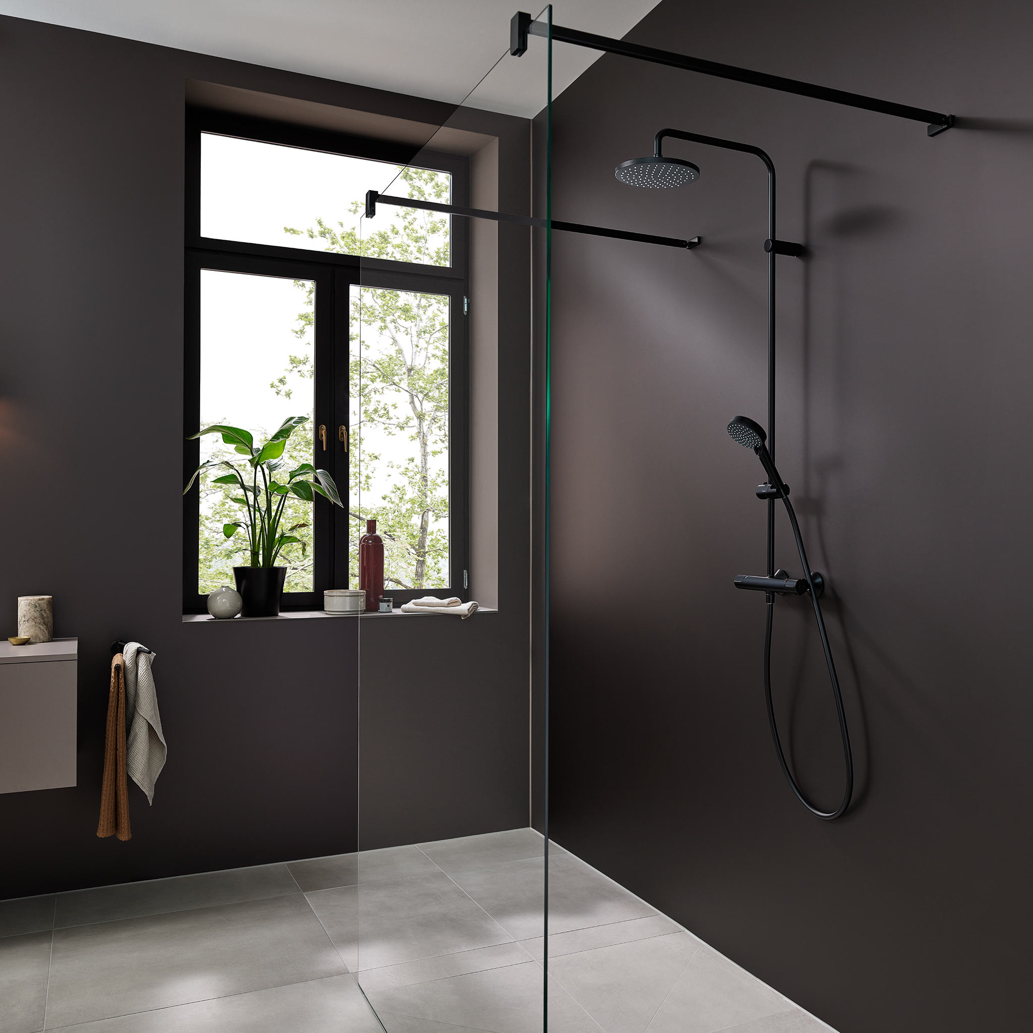 Shower Column Thermostatic Hansgrohe Vernis Blend 200 1 Jet Matt