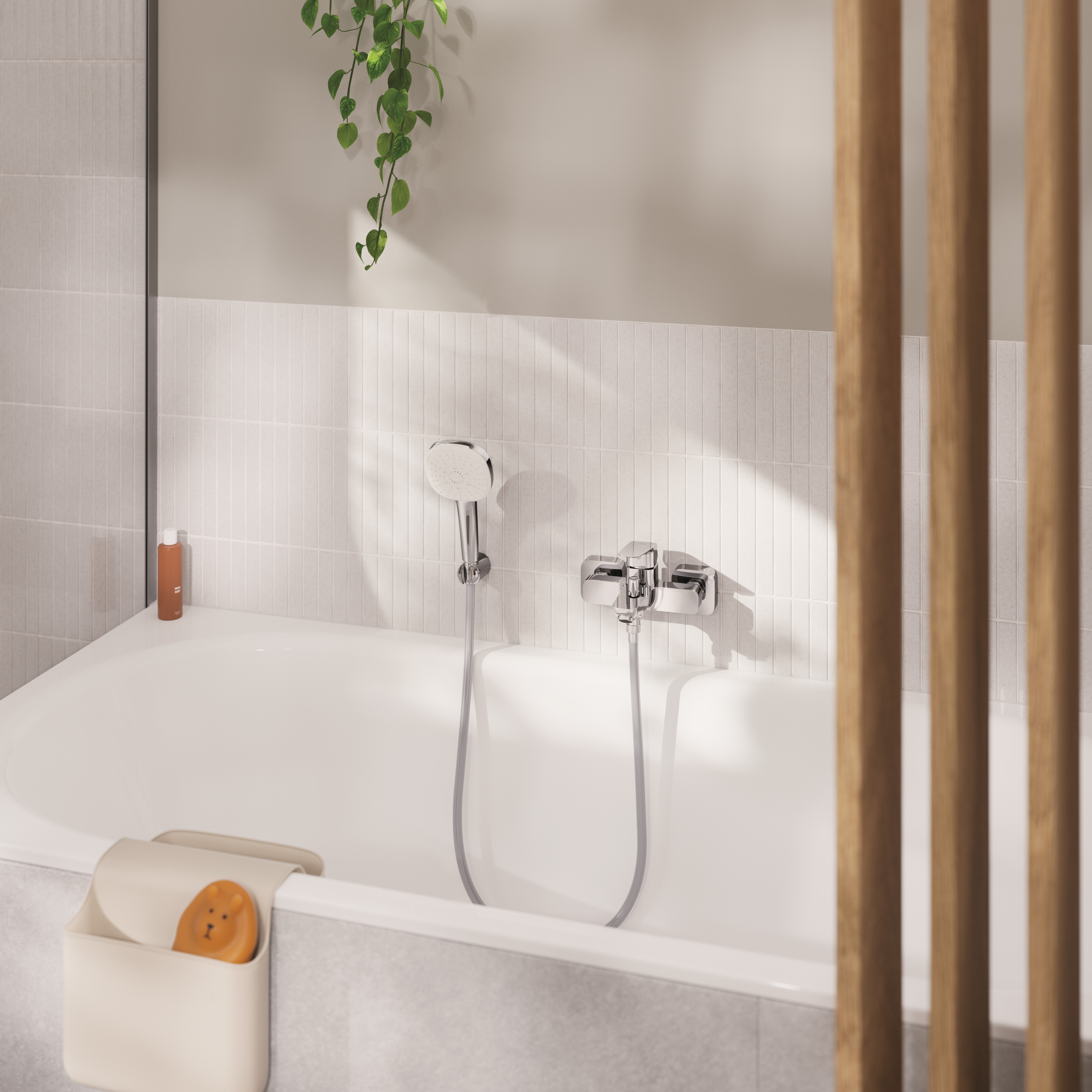 Tap Bath Mixer Exposed Grohe Cubeo with Diverter and Handspray