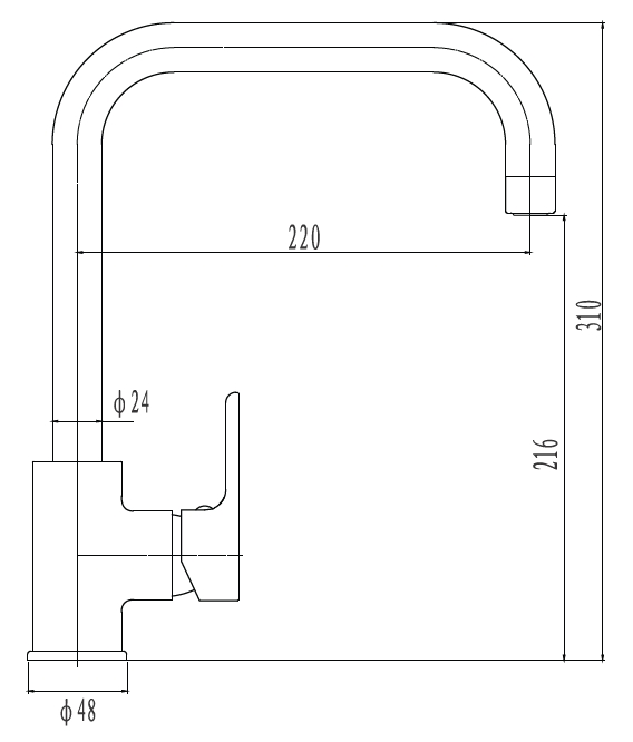 Tap Sink Mixer Deck Type Meissen Onex Chrome with High Swivel