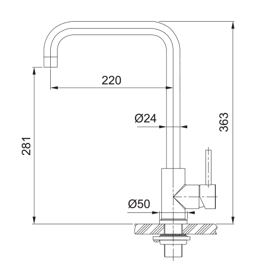 Saturn Cube Sink Mixer 363X220X50mm Stainless Steel - Franke | OnTap