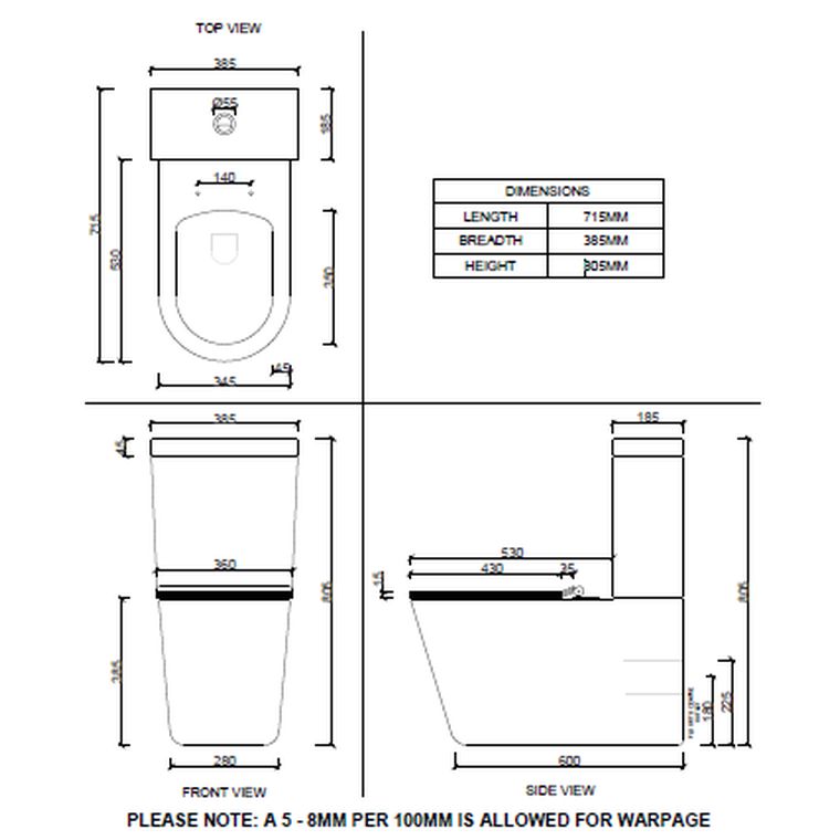 ★　satooo　★ Toilet Close Coupled Suite Bijiou Piquant Top Flush with Soft