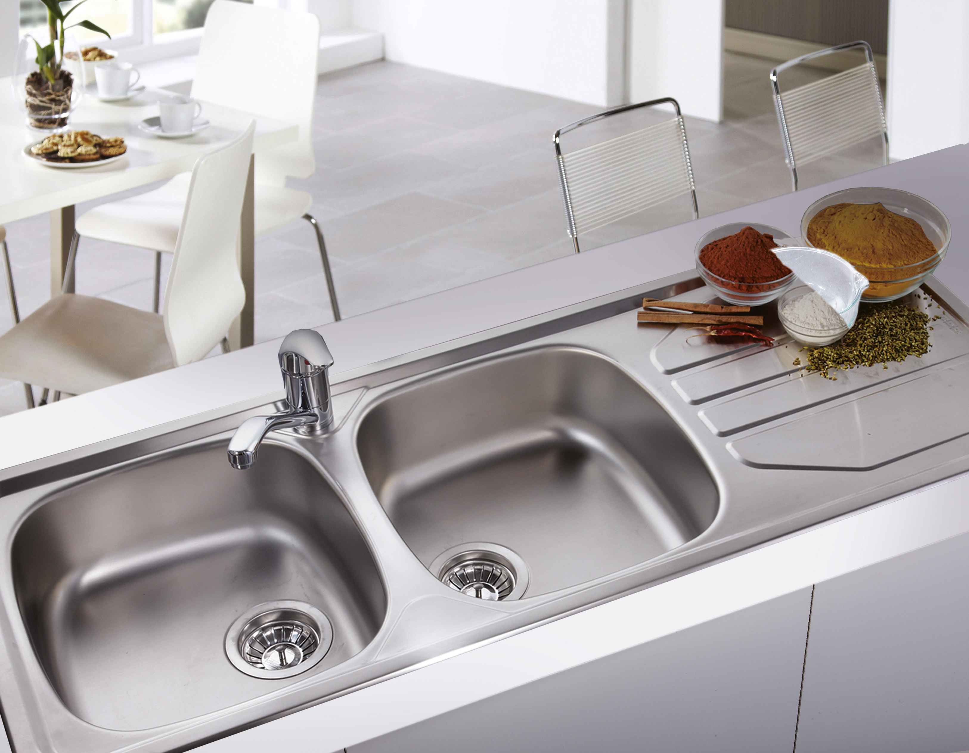 Nouveau Nvn621 Sink Double End Bowl 1160X460X149mm With Bsw Satin