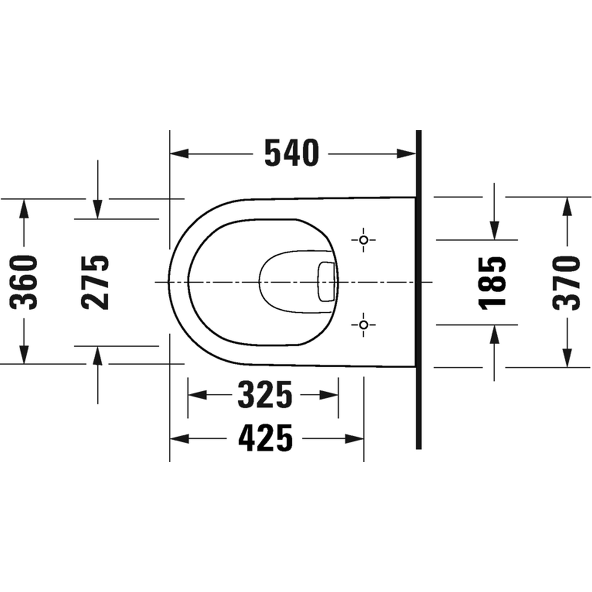 Toilet Wall-Hung Duravit D-Neo Rimless 370mmx540mm White Alpin