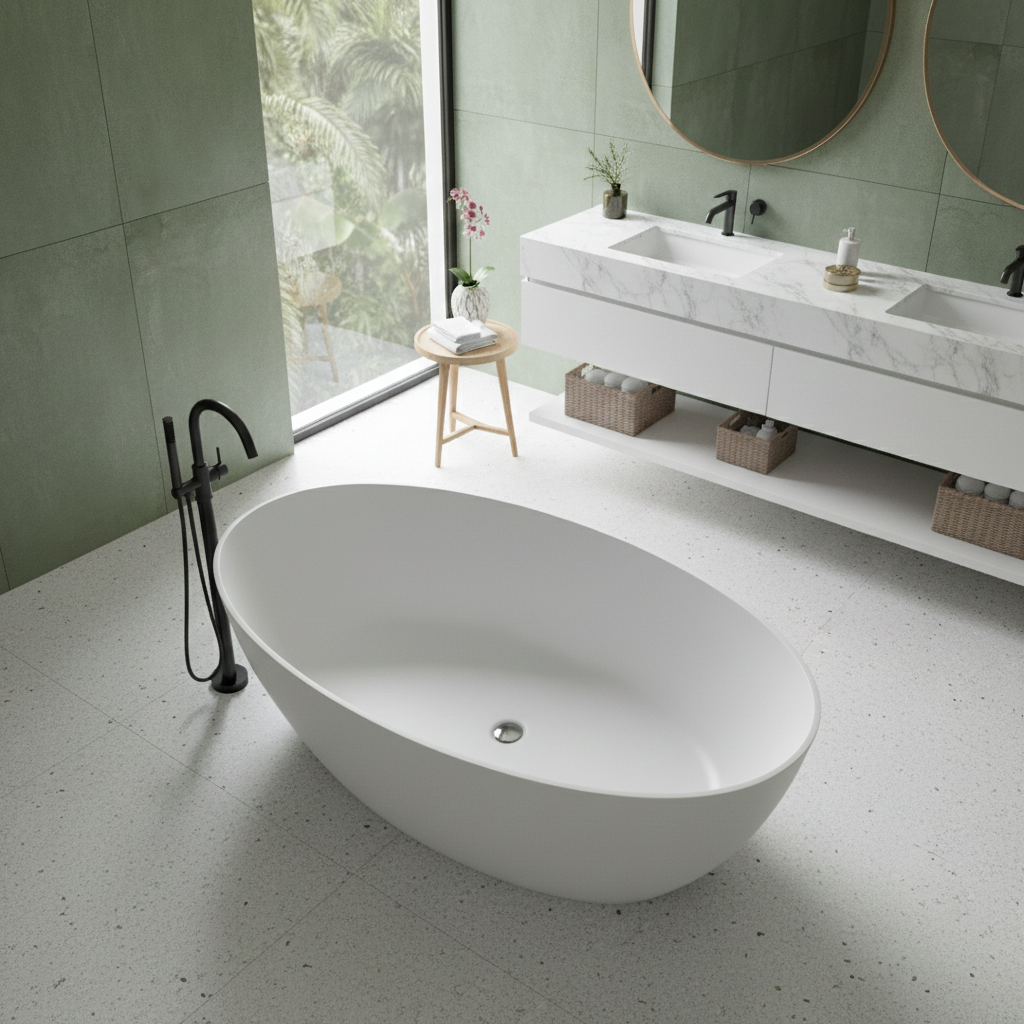 Gabriella Bath (No Overflow) Pearl White - Dado | OnTap