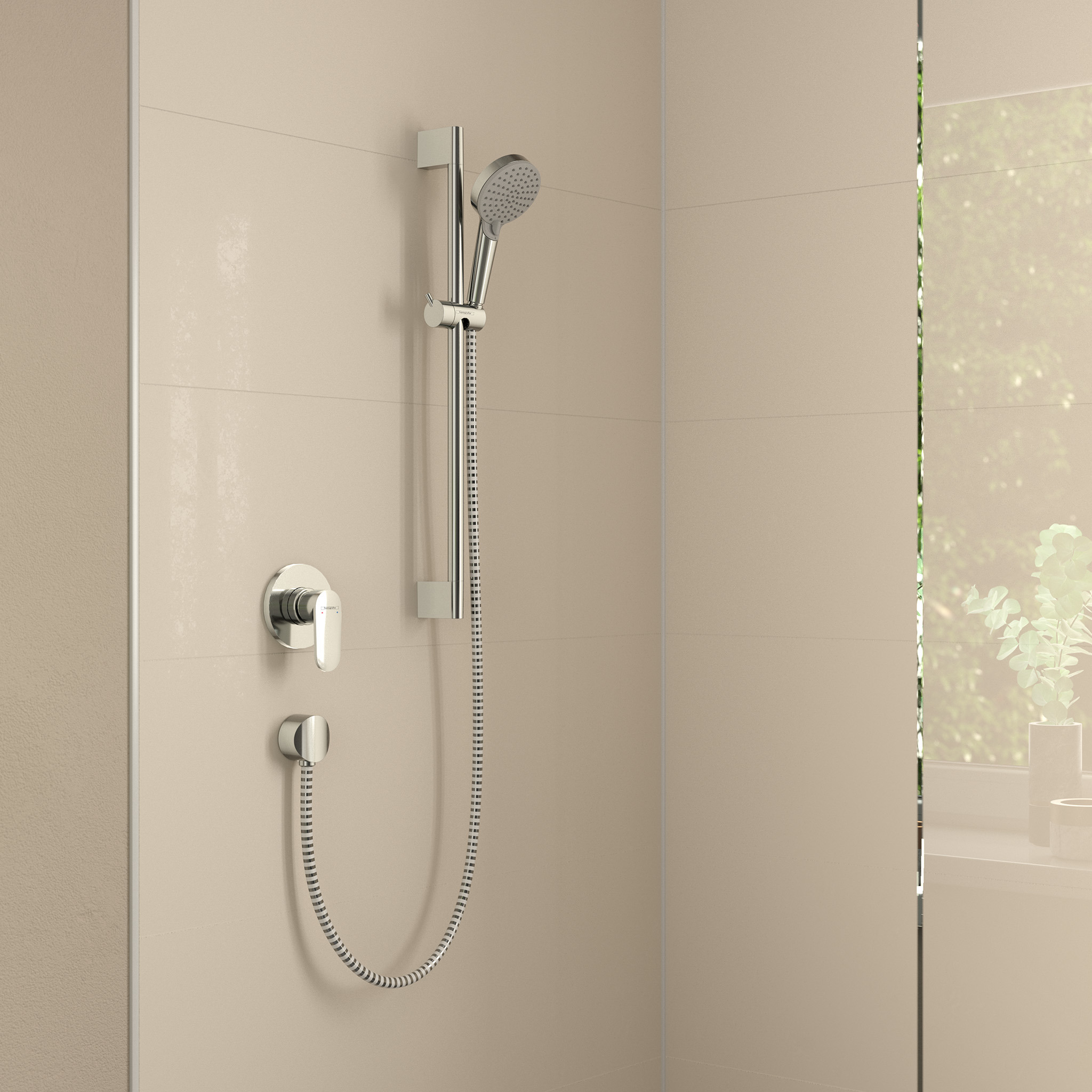 Tap Shower / Bath Mixer Hansgrohe Vernis Blend Finishing Set Round