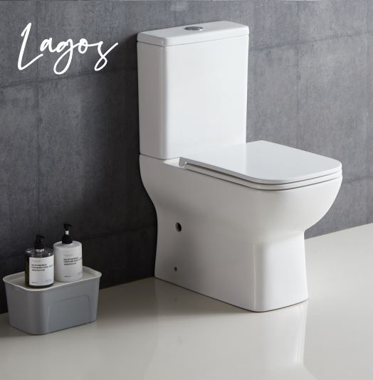 Toilet Close Coupled Gio Lagos Suite Rimless with Soft Closing