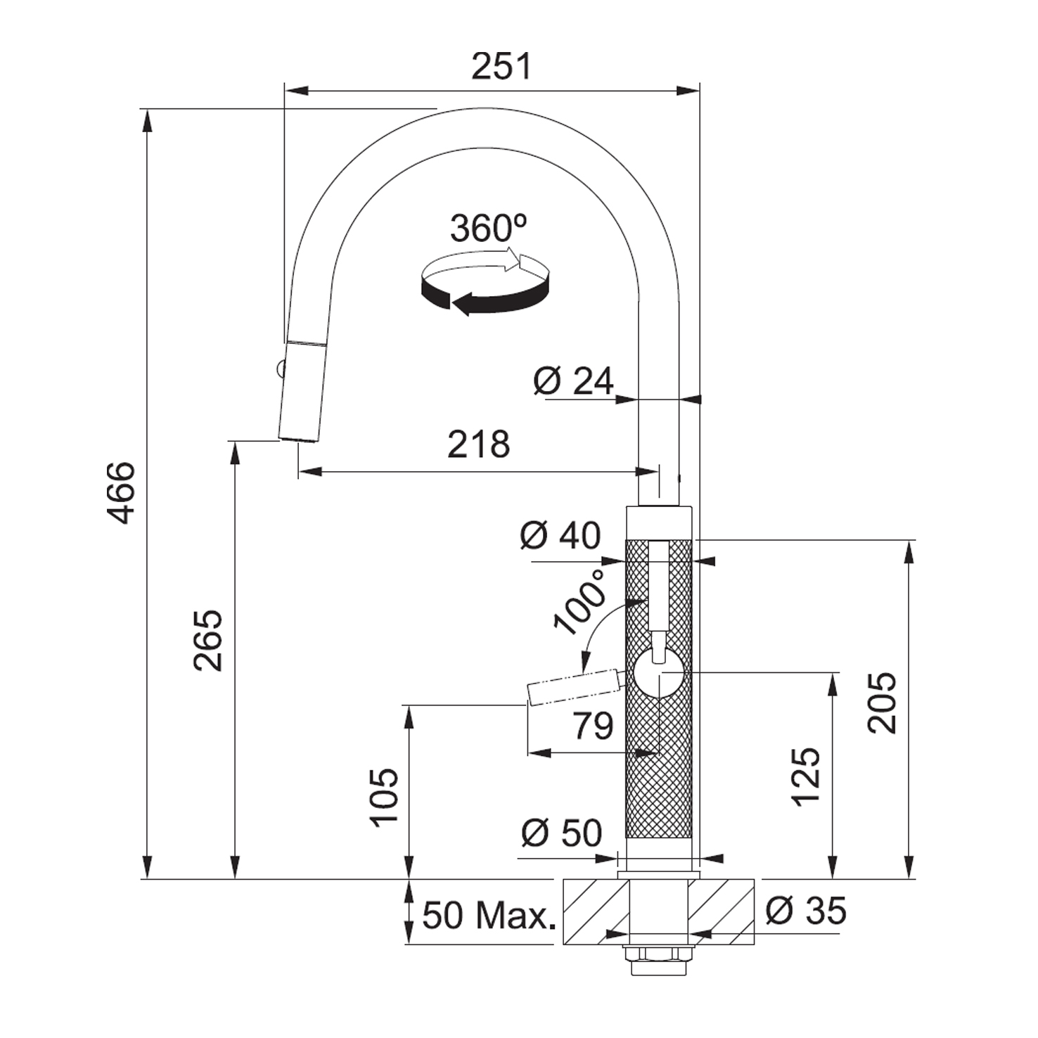 Tap Sink Mixer Deck Type Franke Mythos Masterpiece J with Pull-Out Tap Sink Mixer Deck Type Franke Mythos Masterpiece J with Pull-Out