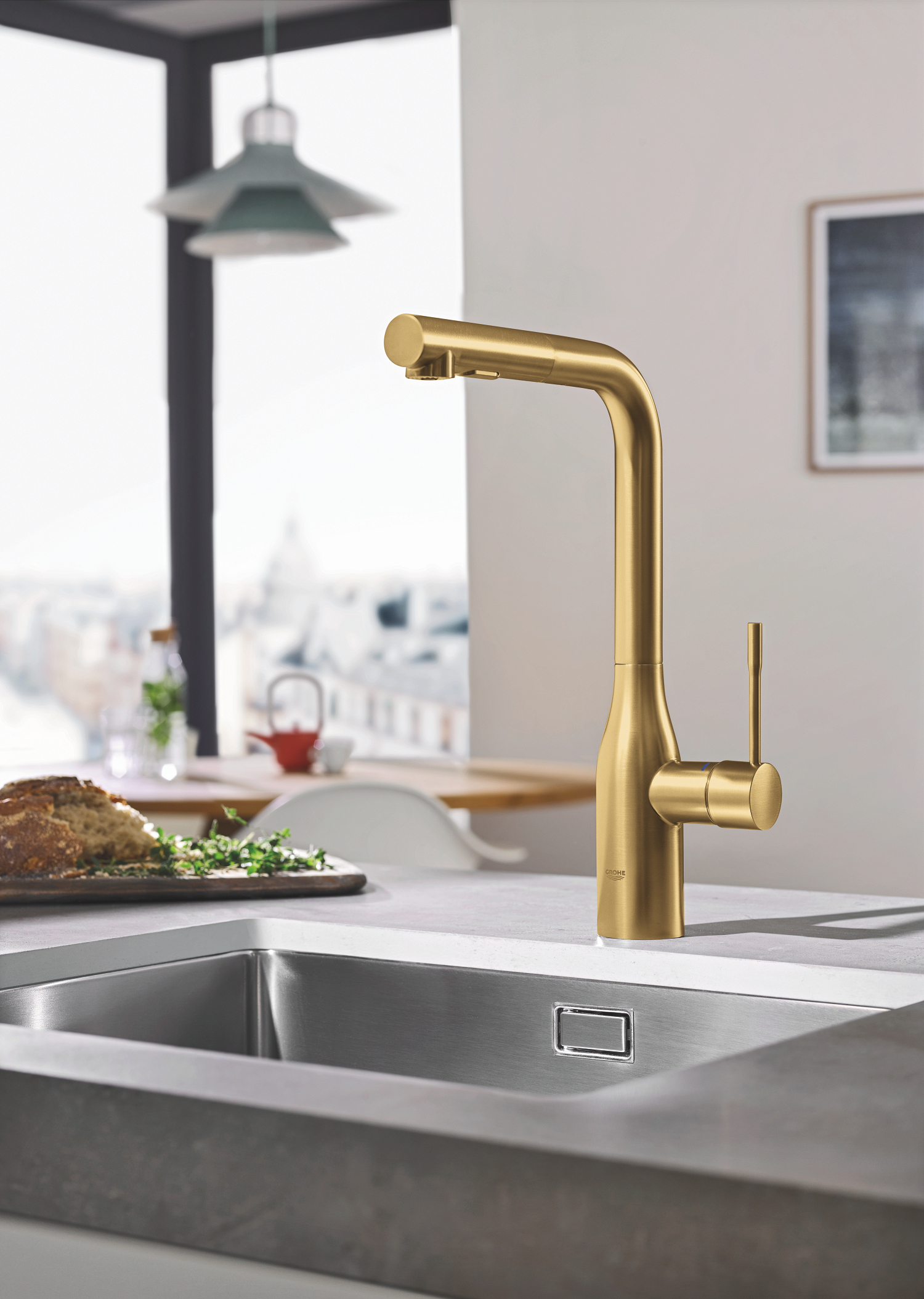 サンテクレア-ル　ゴ-ルドプレシャス Tap Sink Mixer Deck Type Grohe Essence Single Lever with Pull-Out