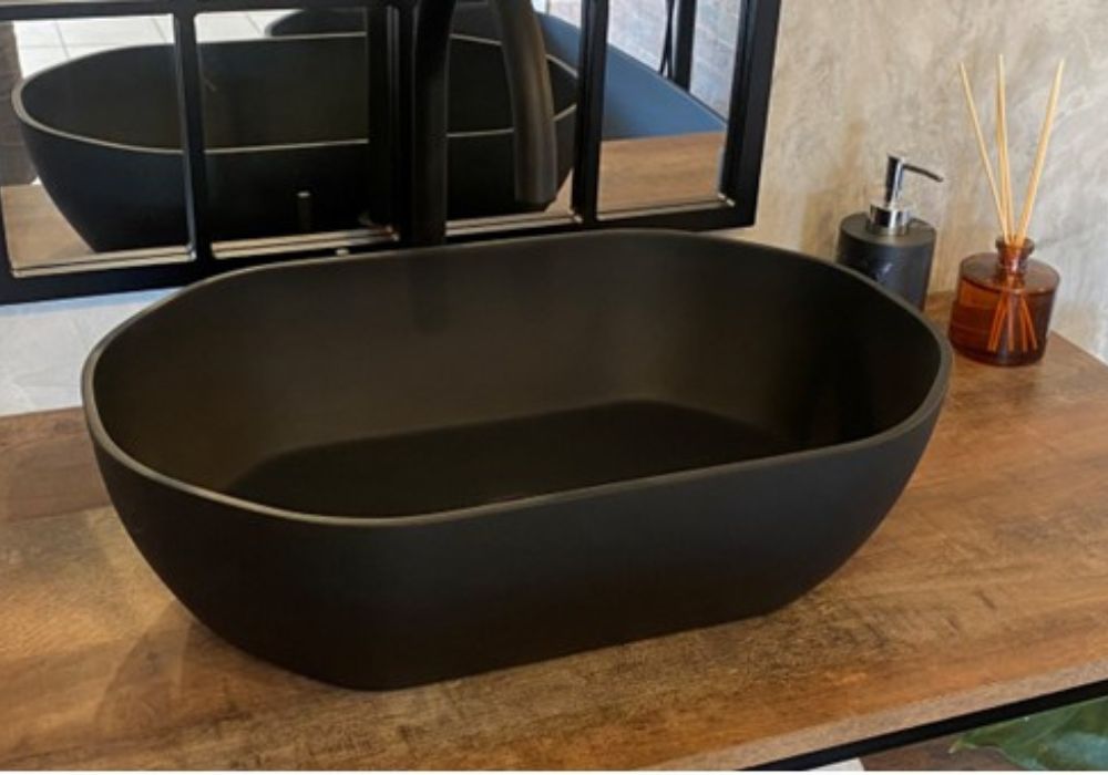 Basin Countertop TT Stone Octavo Oval 540mm (L) x 343mm (W) x