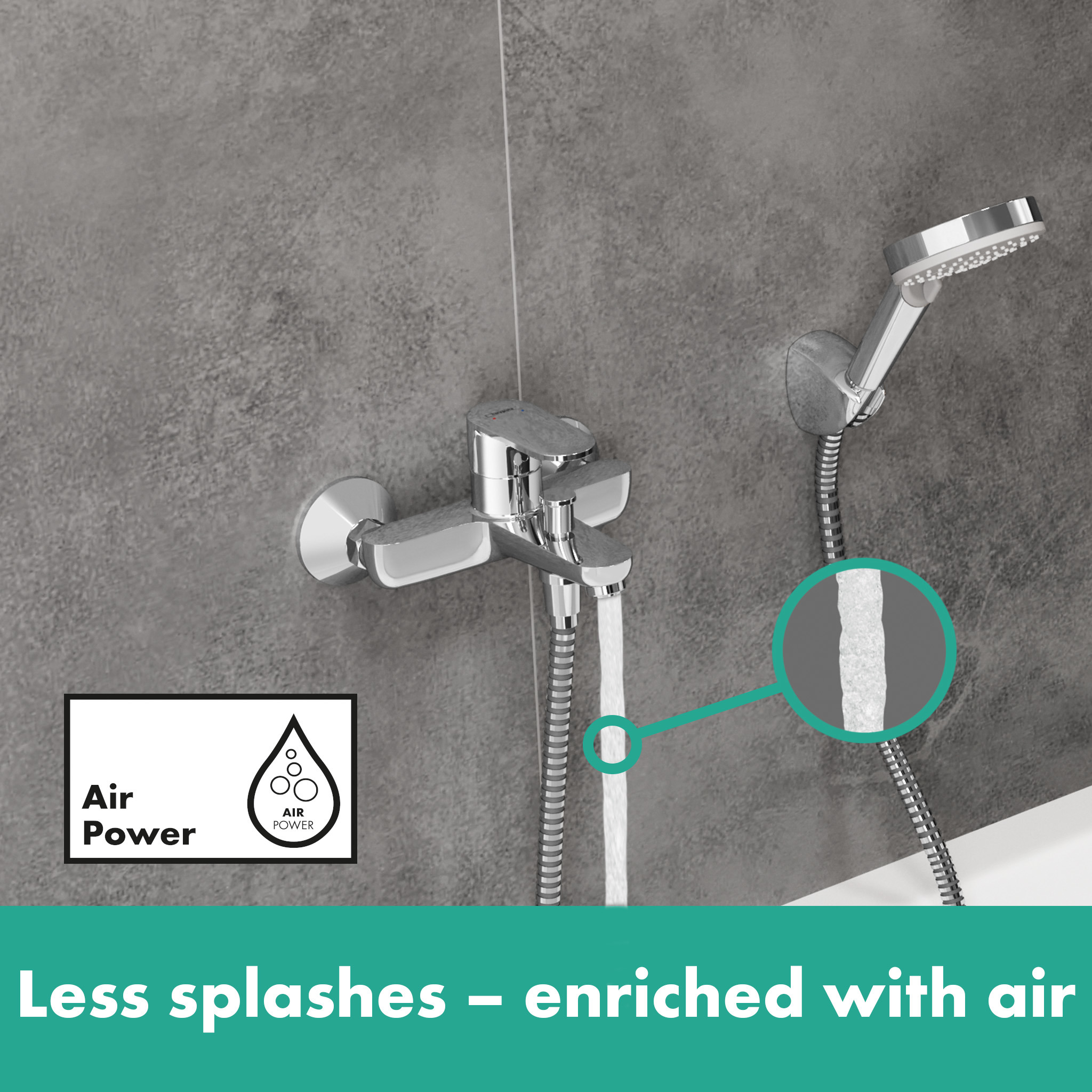 Tap Bath Mixer Exposed Hansgrohe Vernis Blend Wall Mount with