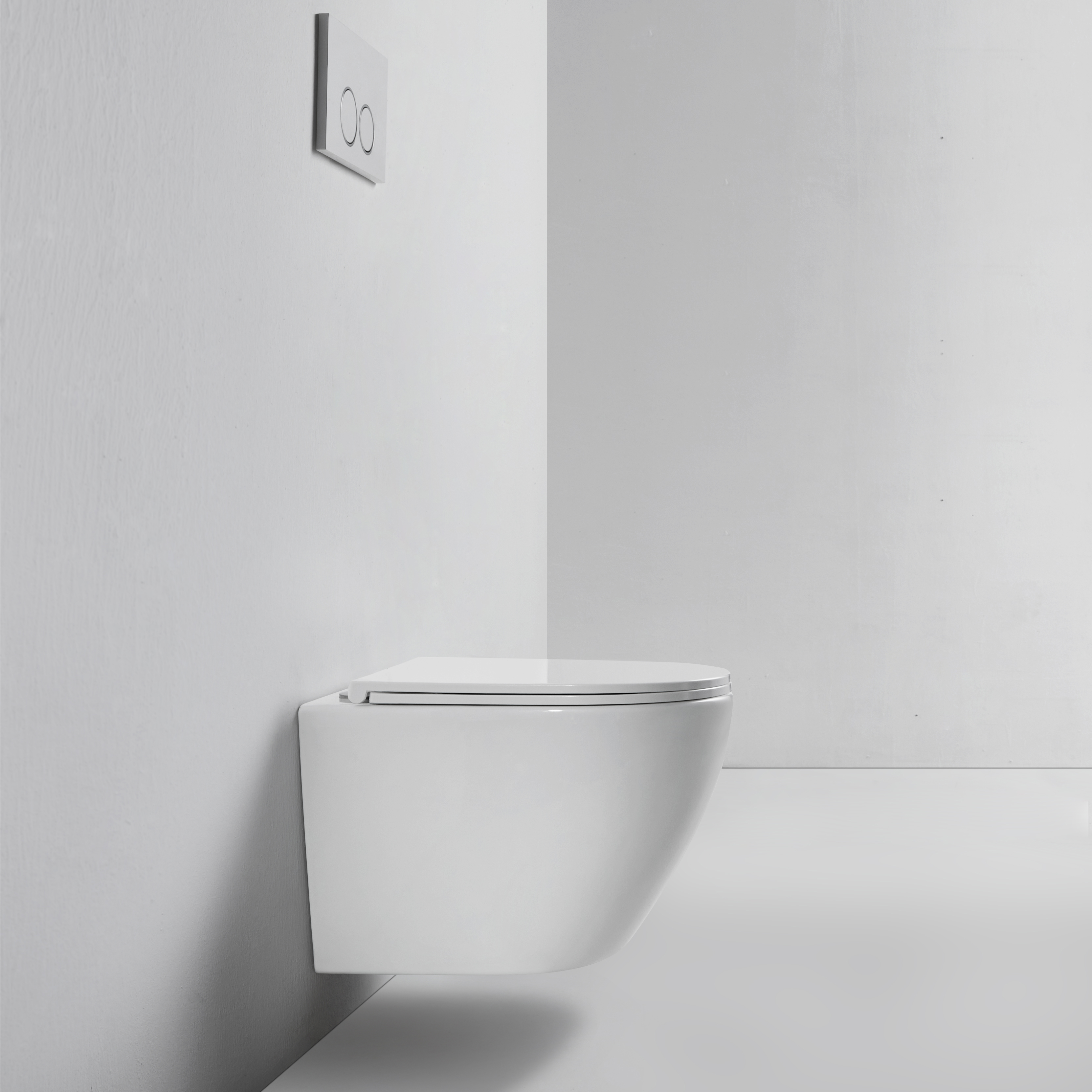 Alvito Rimless Wall Hung Pan with Soft Close Seat White - Gio | OnTap