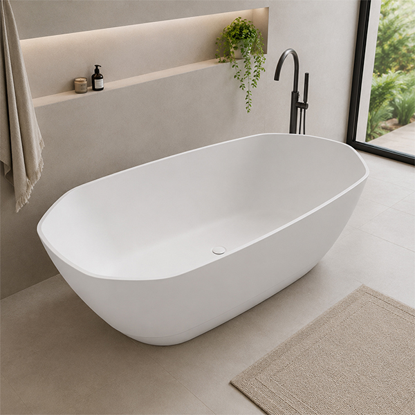 BIOTRON ２　ホワイト Bath Freestanding Oval TT Stone Octavo 1695mm (L) x 855mm (W) x