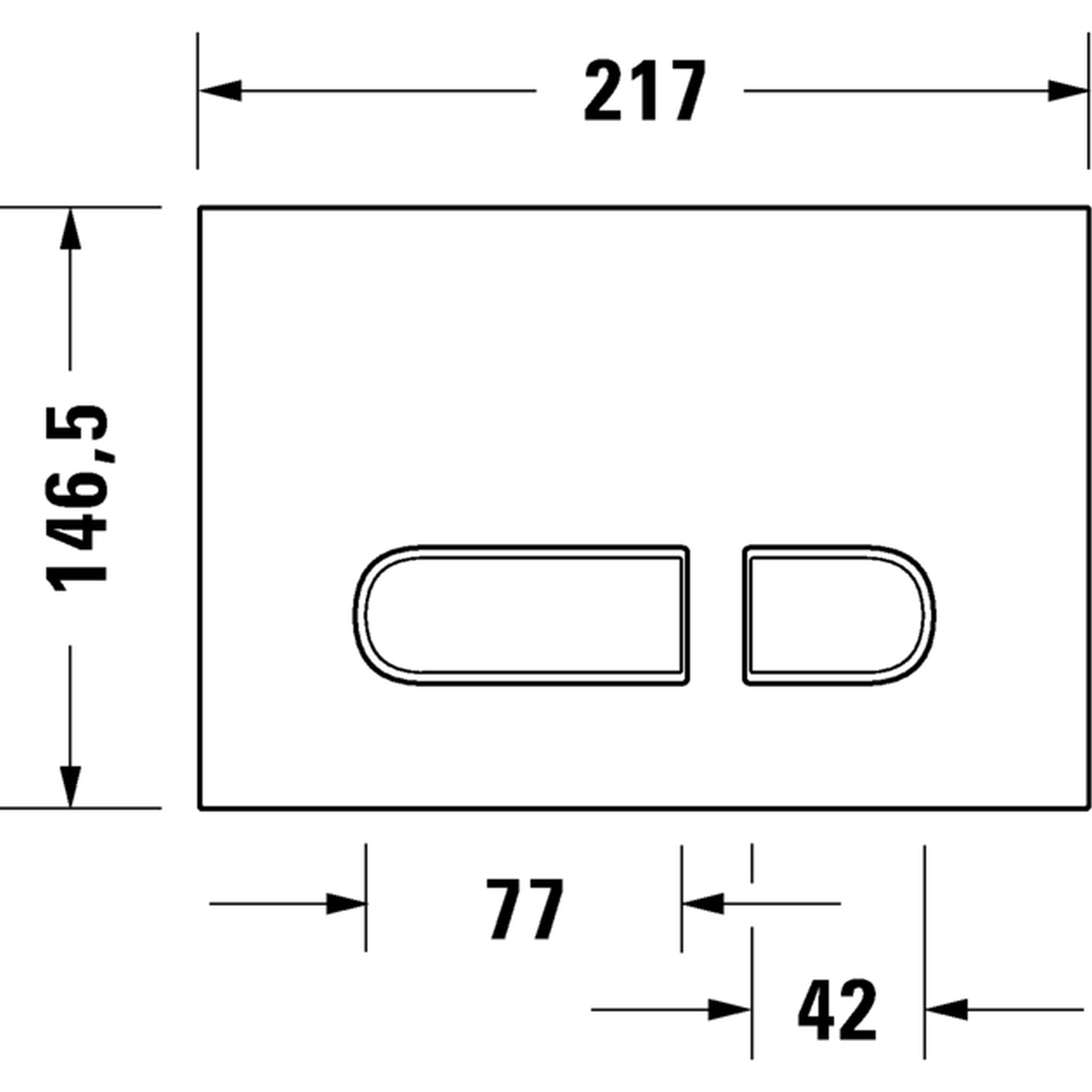 Actuator Plate Duravit DuraSystem A1 217mmx146.5mm Dual Flush for