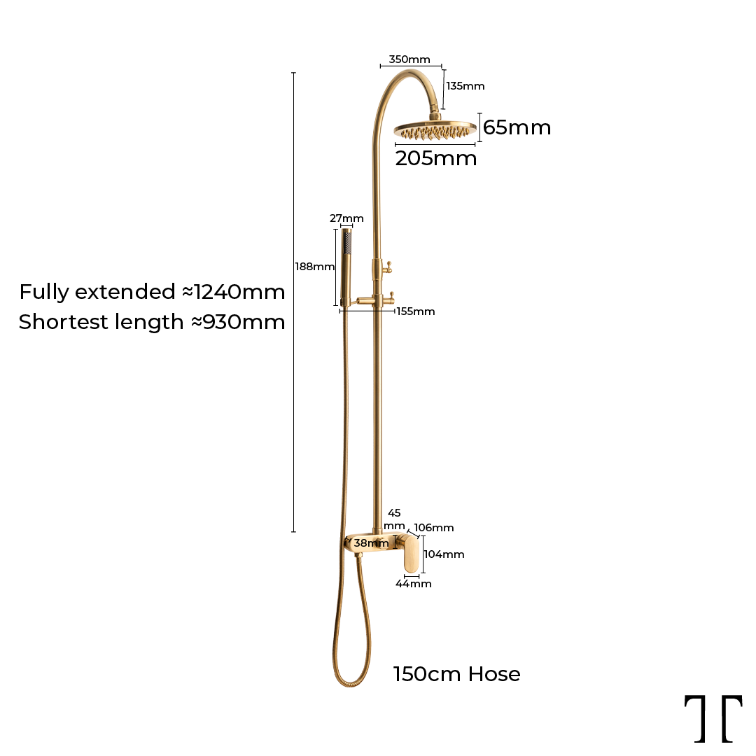 Shower Column Trendy Aurum Single Lever With Adjustable 800mm