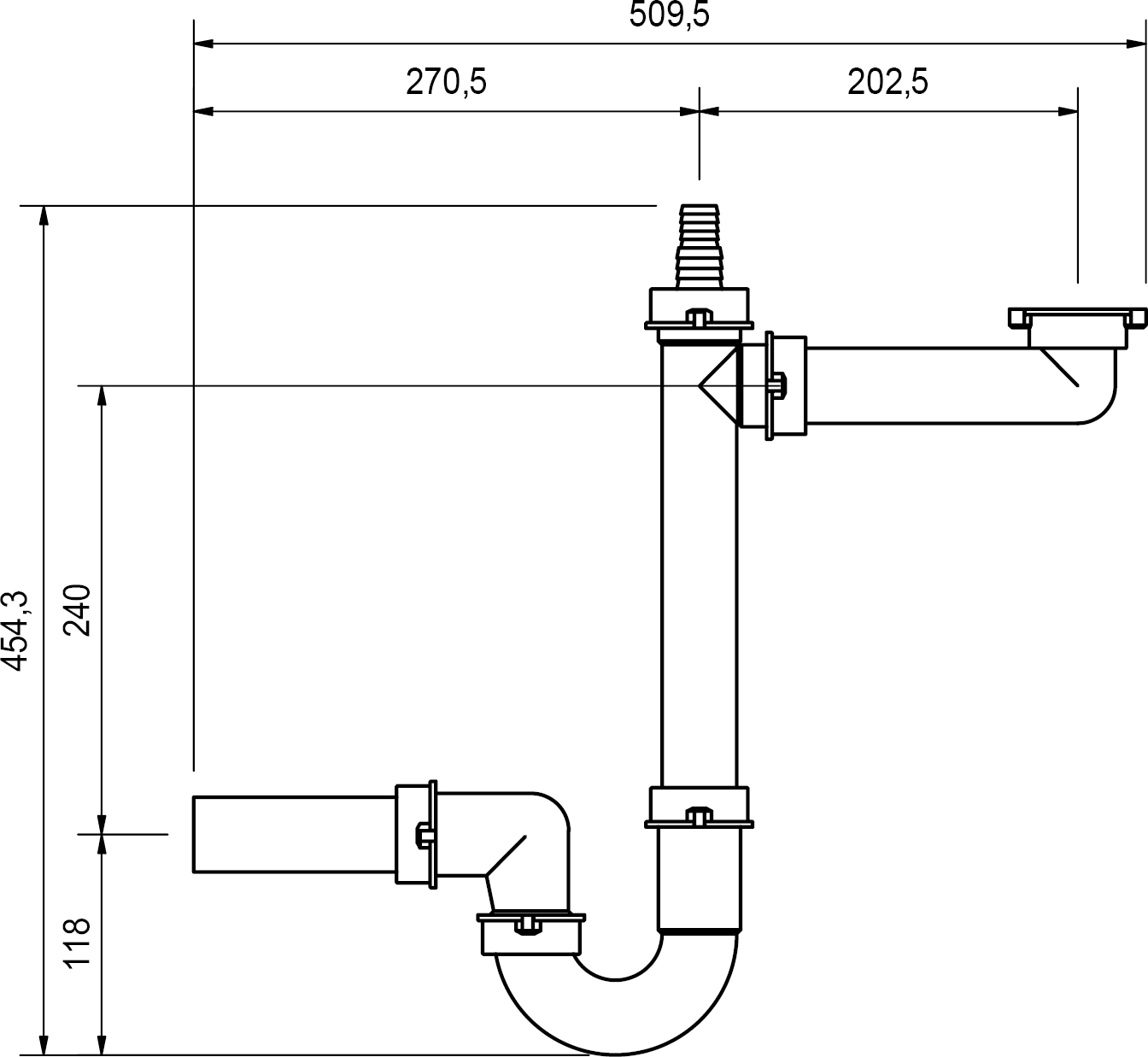 FRANKE SPAZIO 1 PLUMBING KIT (50/90mm OUTLET) 1120008 | Plumblink