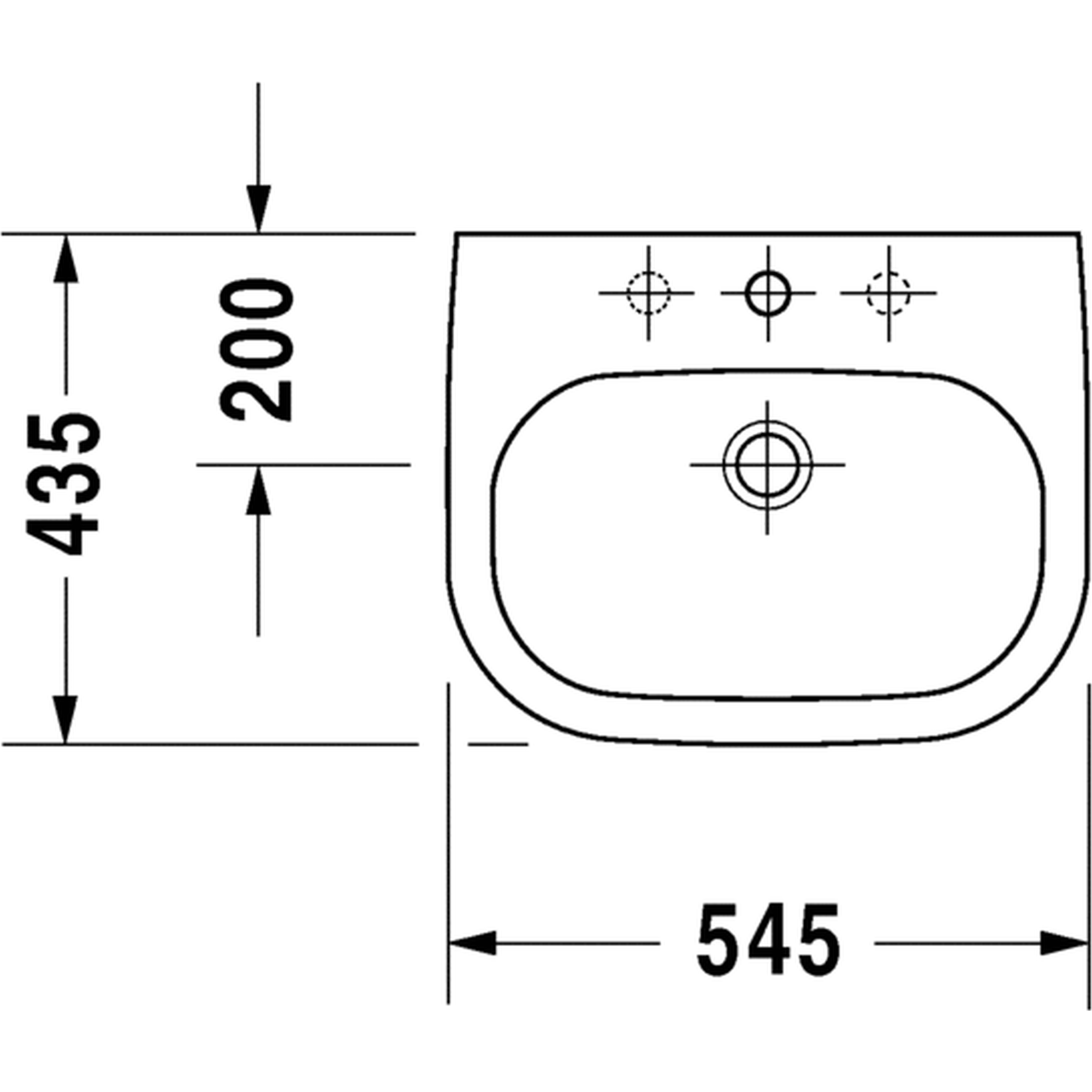 chato　 Basin Countertop Duravit D-Code Rectangular 545mmx435mm with