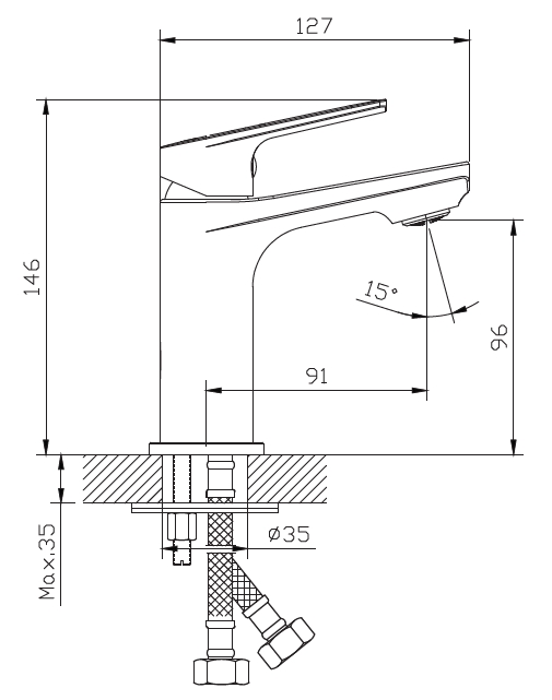 Tap Basin Mixer Standard Meissen Vita Chrome | Plumb-It Online.