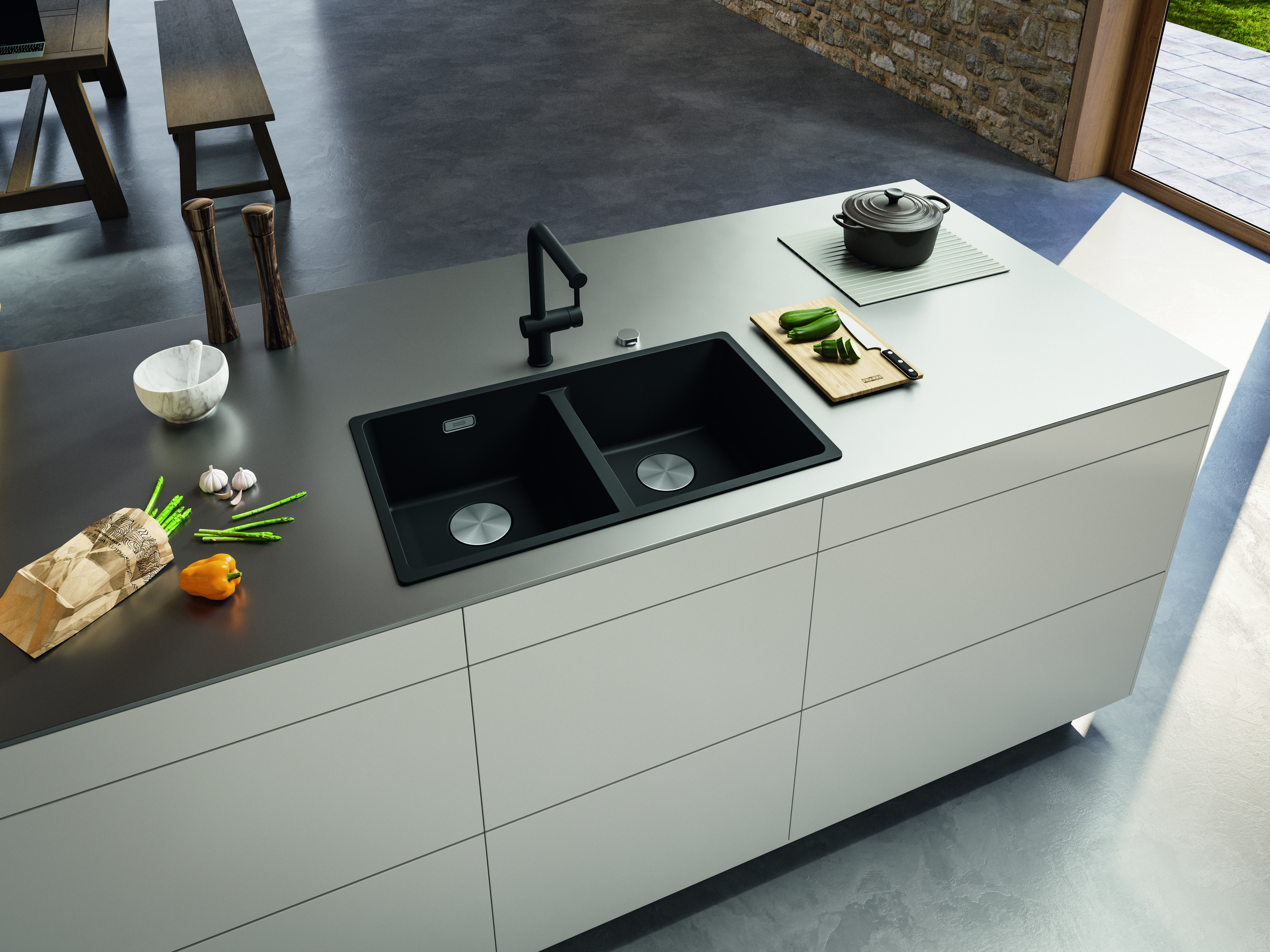 Sink Undermount Composite Franke Maris MRG 620-35-35 Double Bowl