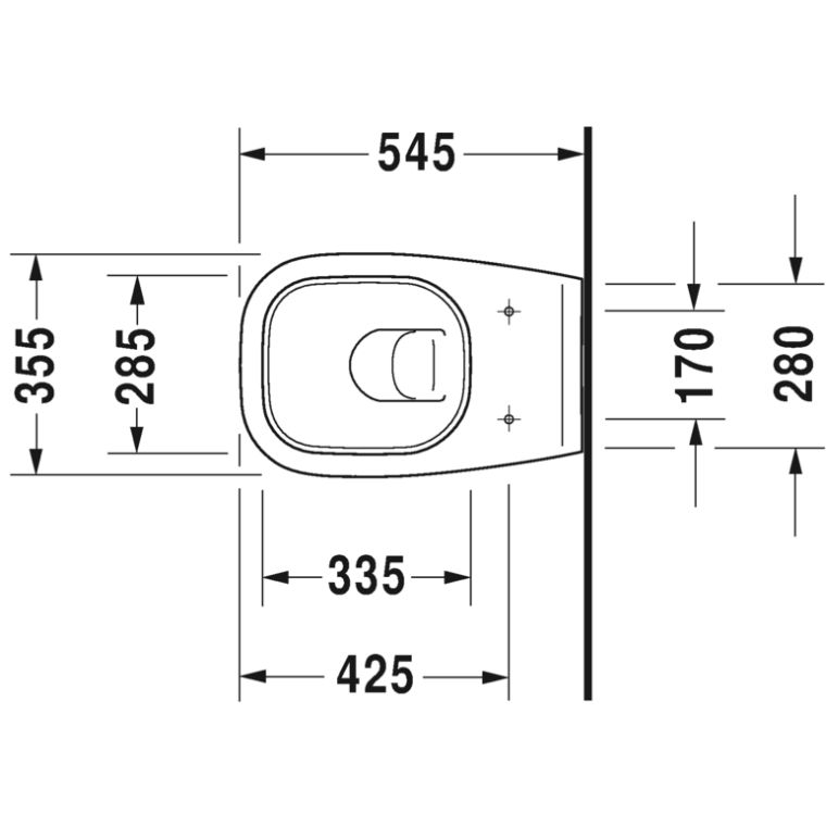 Toilet Wall-Hung Duravit D-Code 355mmx545mm White Alpin (Pan Only