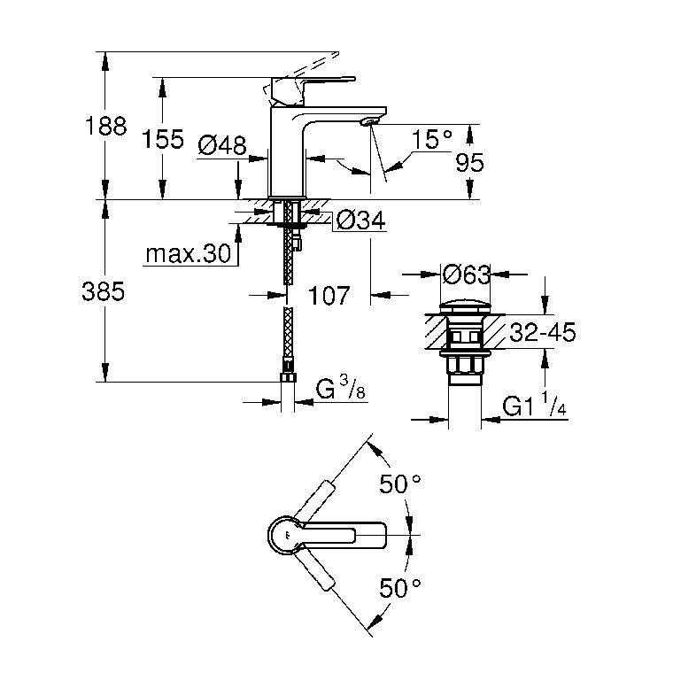 Grohe Lineare Mini Basin Mixer Chrome Lixil Africa