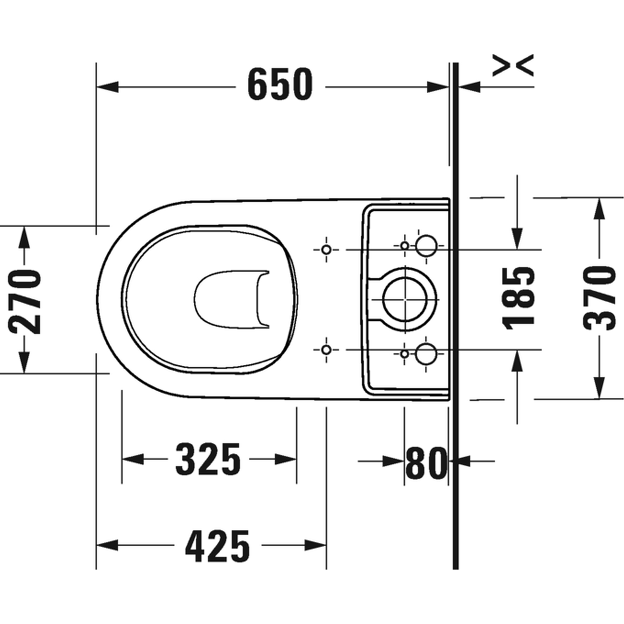 Toilet Close Coupled Duravit D-Neo Rimless 370mmx650mm White Alpin