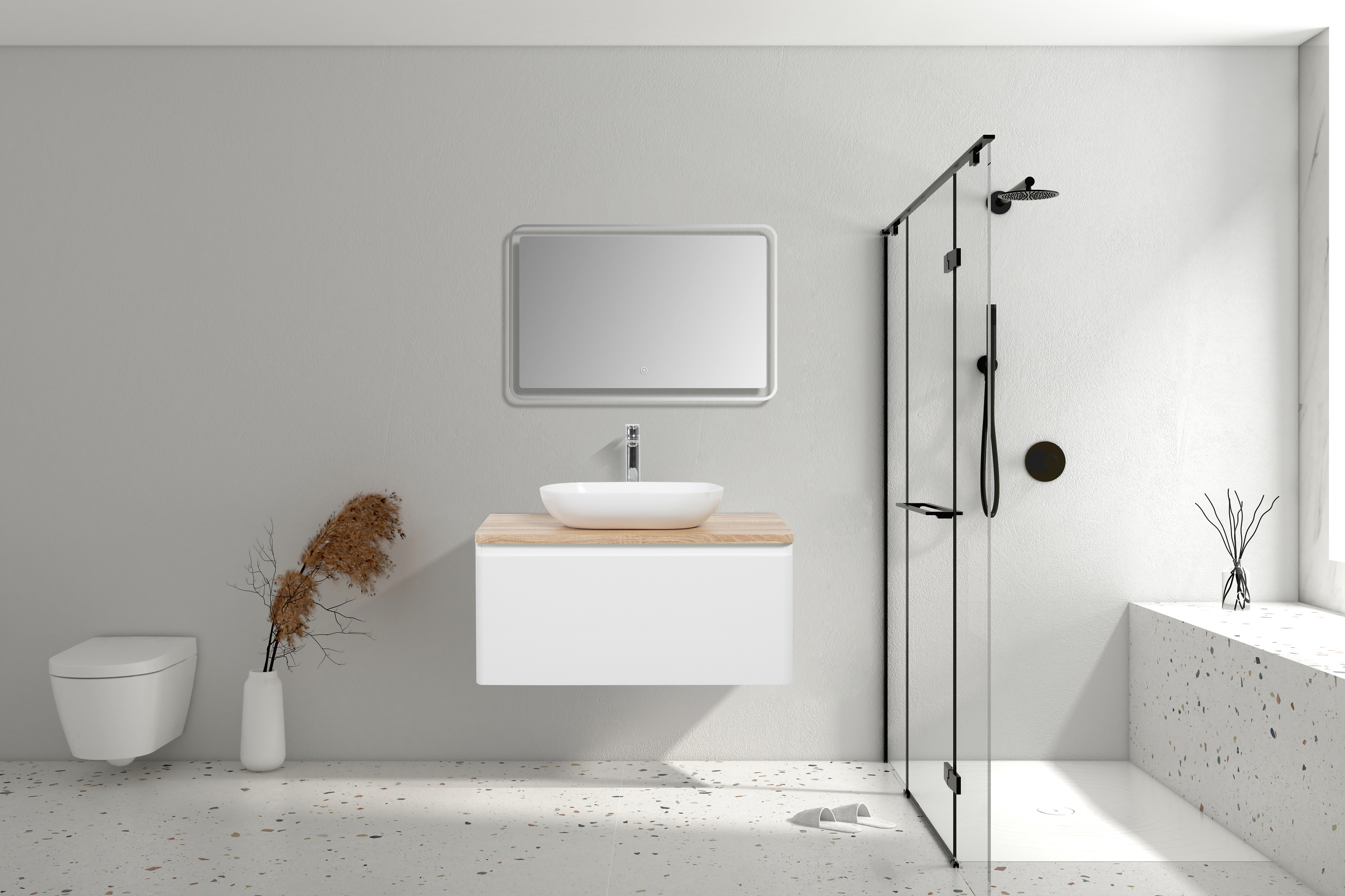 Bathroom Furniture Vanity Wall-Hung Clear Cube Lazio 900 with