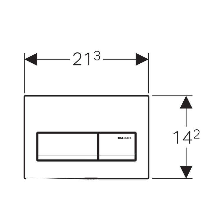 Geberit Alpha50 Dual Flush Push-Button Flush Plate Jet Black